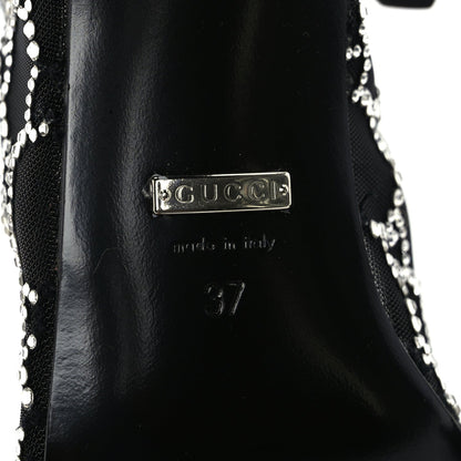 Gucci Tela Retino Kid Scamosciato Crystal GG Monogram Square Demi Boot 37 Black 7 of 8