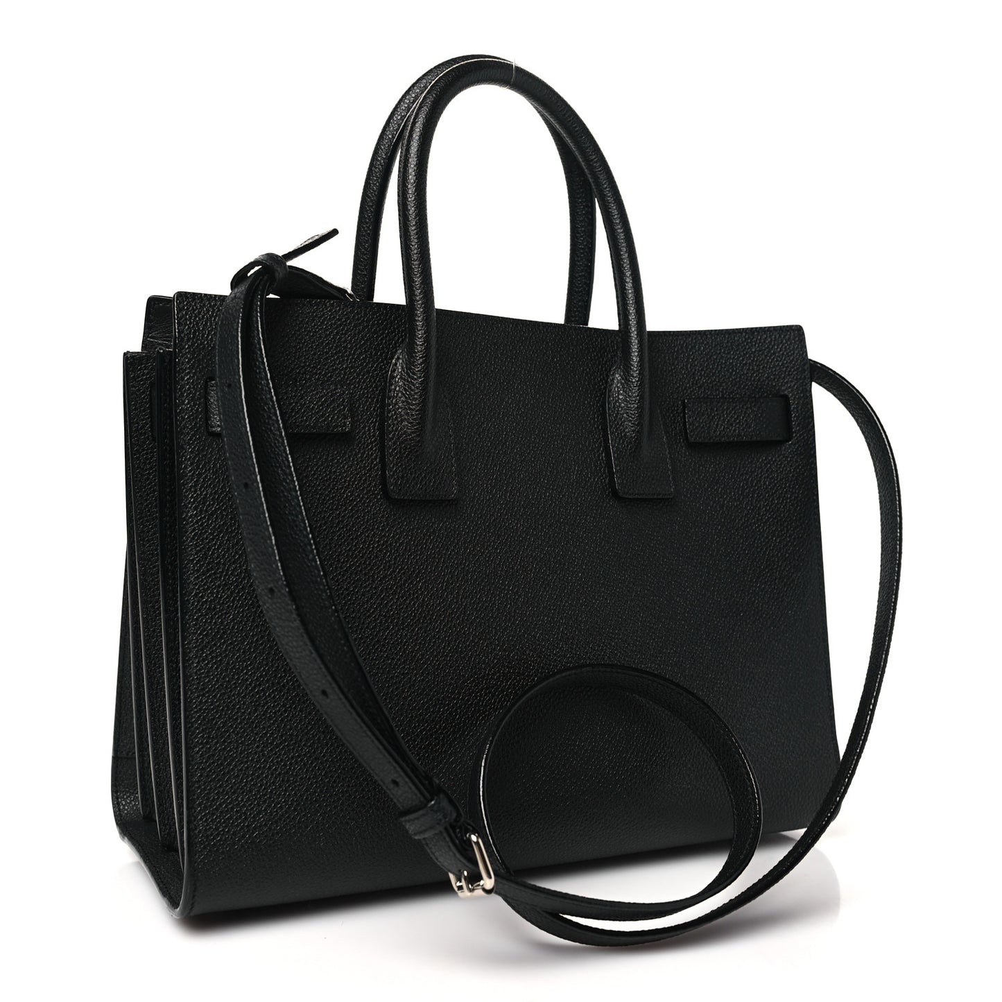 Grained Calfskin Baby Sac De Jour Black
