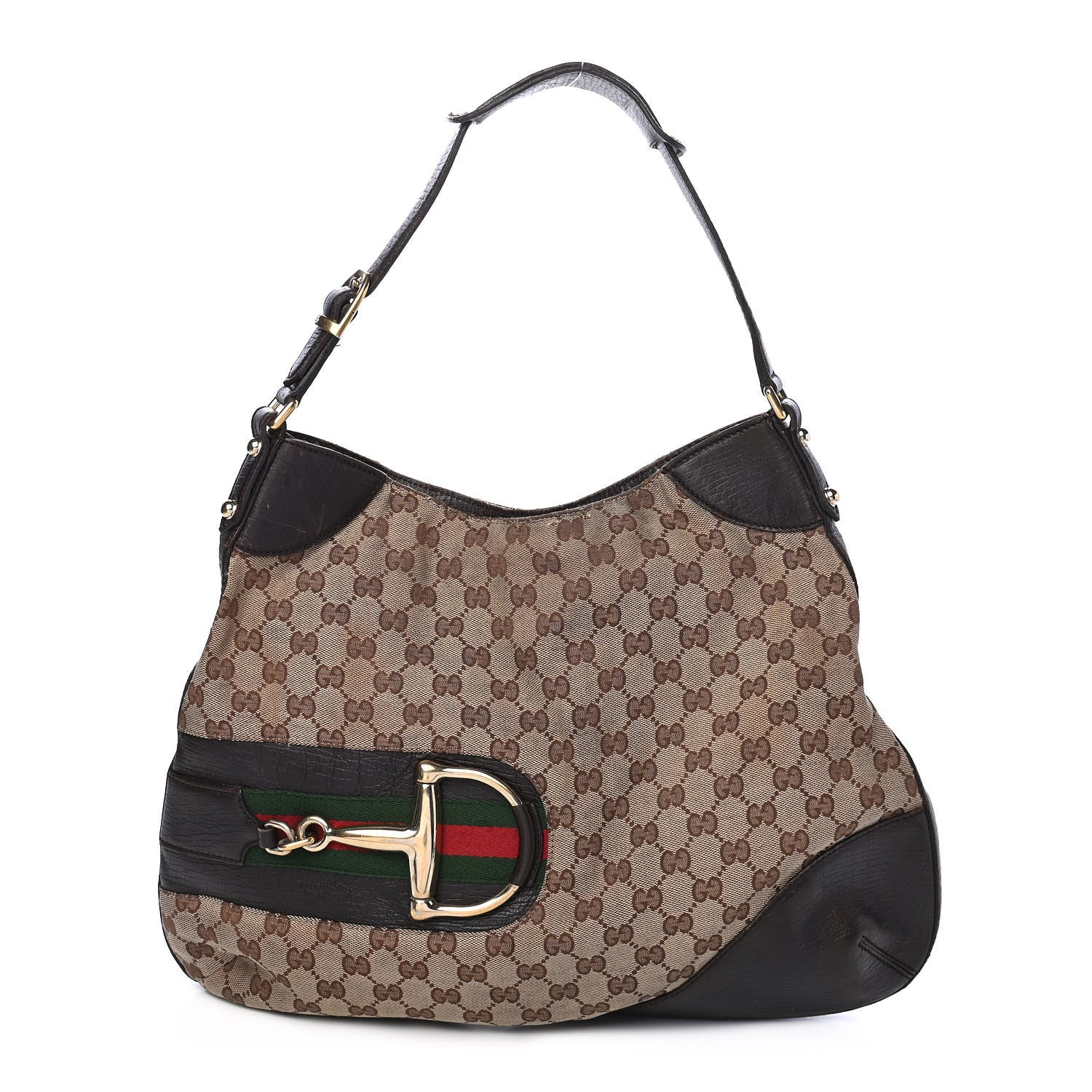 Gucci Monogram Hasler Hobo Dark Brown 1 of 9