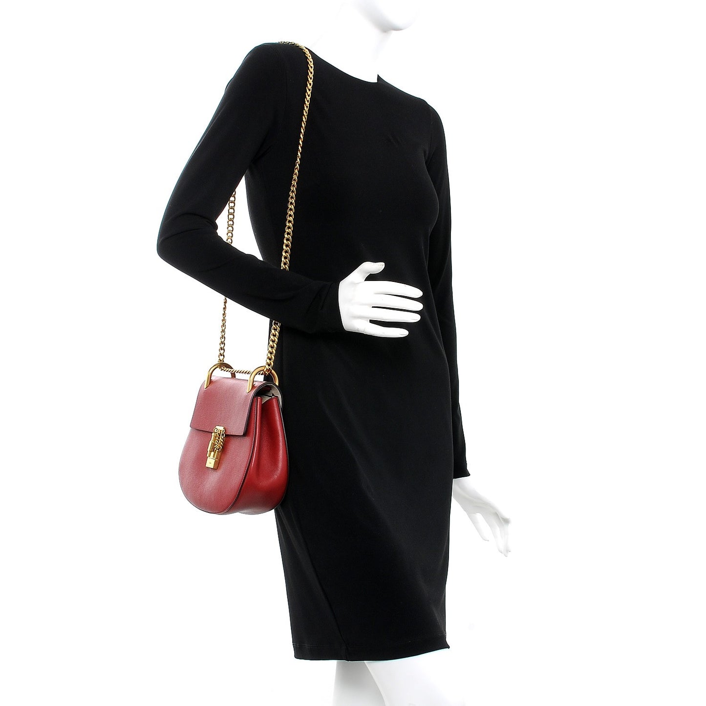 Grained Lambskin Drew Shoulder Bag Intense Red