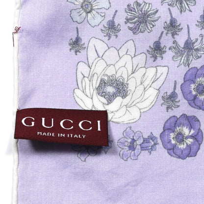 Gucci Cotton Floral Square Scarf Purple 2 of 3