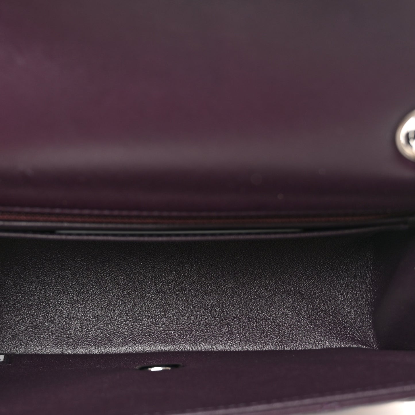 Lambskin Quilted Mini Rectangular Flap Dark Purple