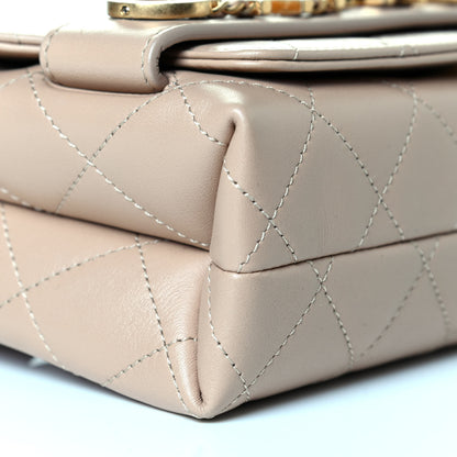Chanel Calfskin Quilted Small Enchained Flap Beige 7 of 7