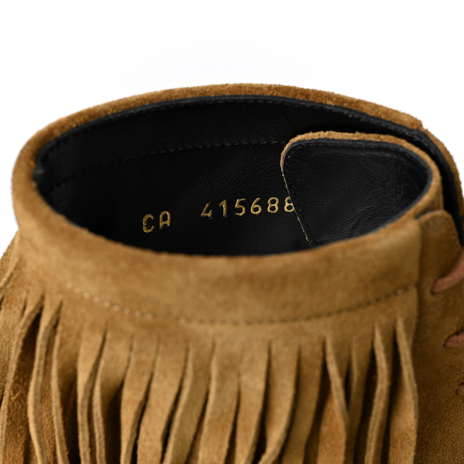 Saint Laurent Suede Babies 90 Fringe Ankle Boots 38 Light Tan 8 of 8