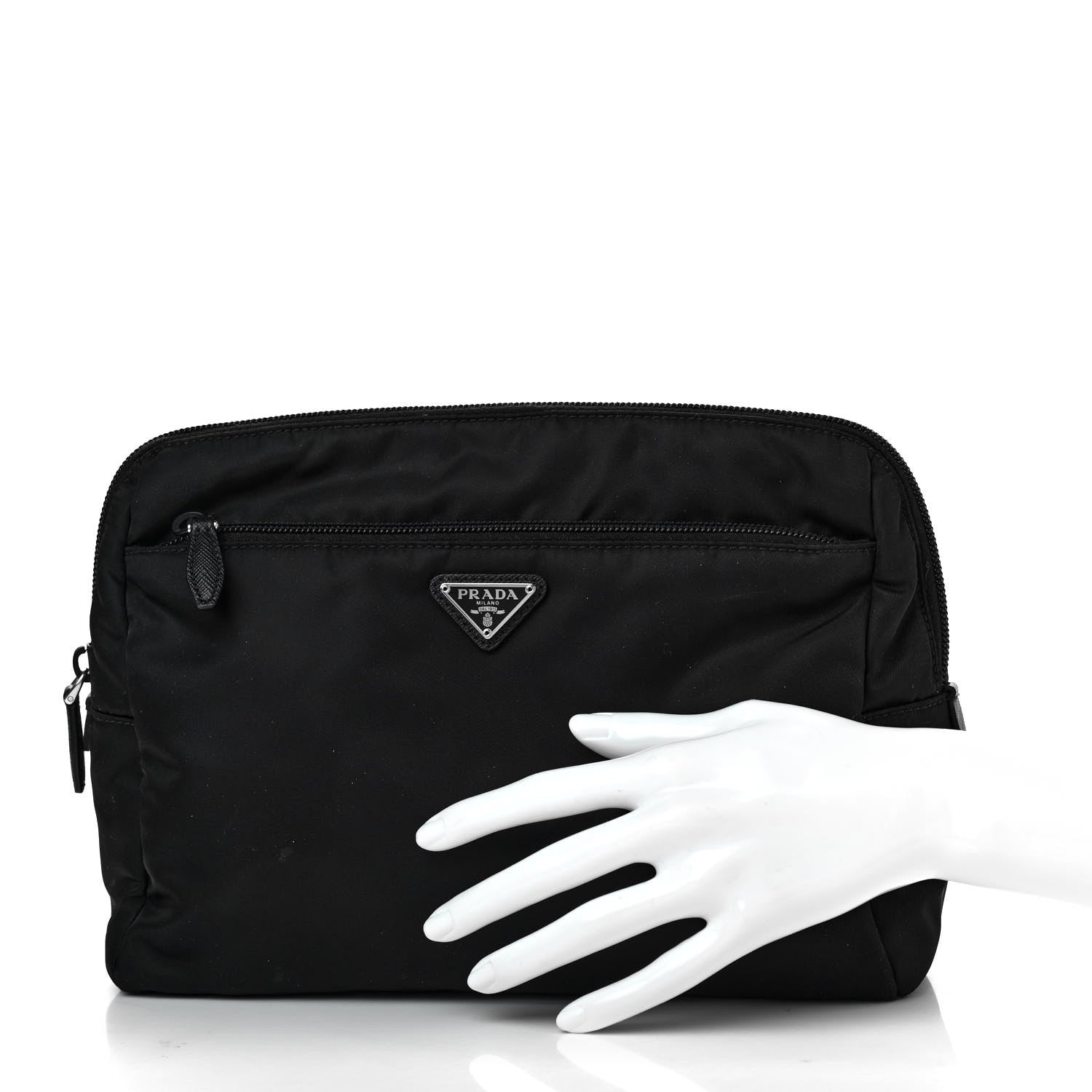 Prada Tessuto Nylon Pouch Black 2 of 11