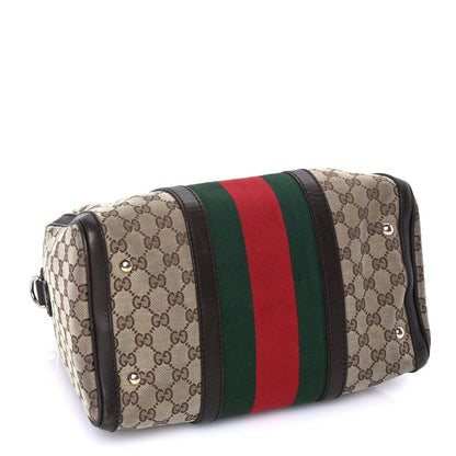 Gucci Monogram Selleria Calfskin Vintage Web Medium Boston Beige Ebony Cocoa Beige Ebony Cocoa 7 of 7
