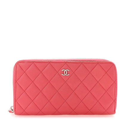 Chanel Caviar Quilted Large Gusset Zip Around Wallet Pink 1 of 7