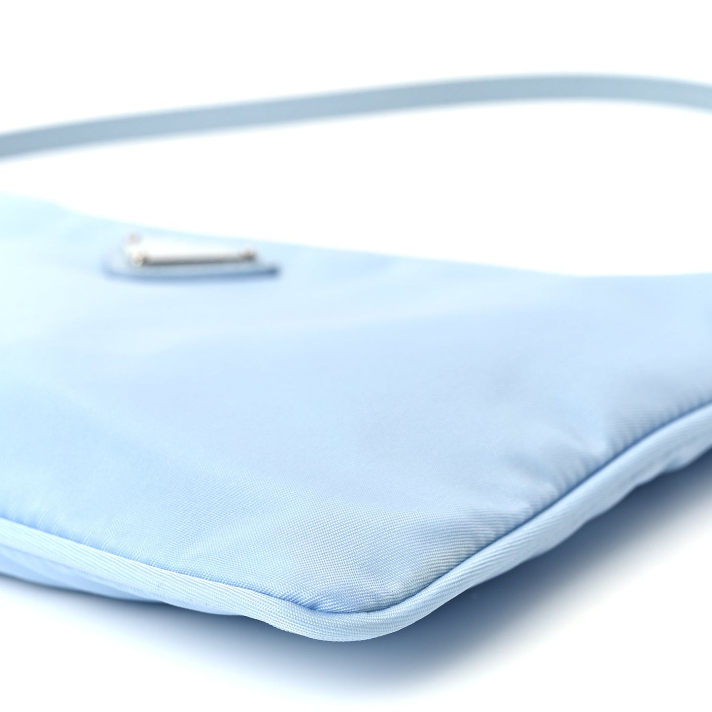 Re-Nylon Vela Saffiano Mini Pochette Bag Celeste
