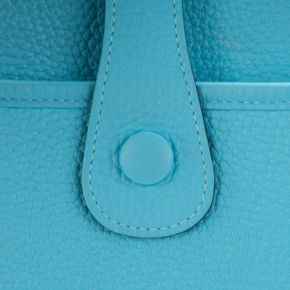 Hermes Taurillon Clemence Evelyne III GM Bleu Atoll 10 of 10