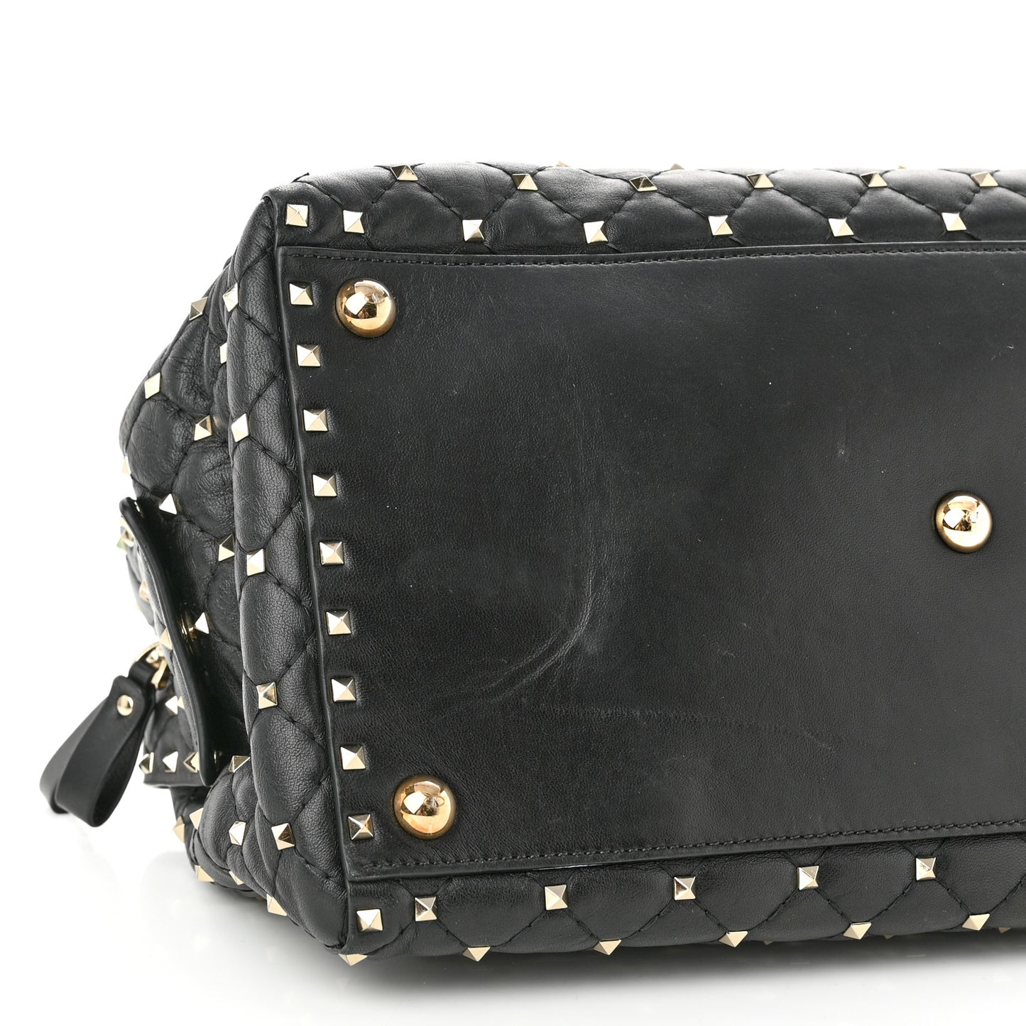 Lambskin Rockstud Spike Duffle Bag Black