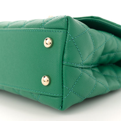Chanel Caviar Quilted Mini Coco Handle Flap Green 10 of 11