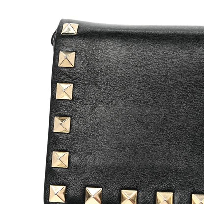 Valentino Garavani Vitello Rockstud Flap Wallet on Chain Black 21 of 27