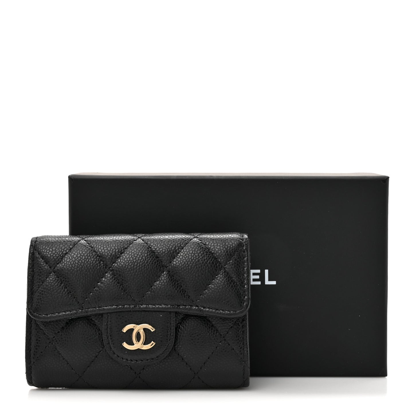 Caviar Quilted Classic 4 Key Holder Wallet Black