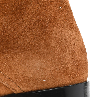 Chanel Suede Patent Cap Toe CC Boots 35.5 Beige Black 12 of 13