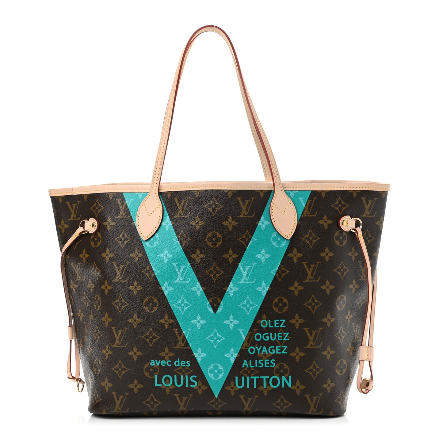 Monogram V Neverfull MM Turquoise