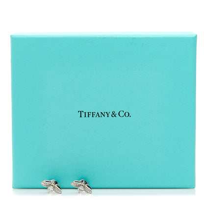 Tiffany Platinum Diamond Paper Flowers Firefly Earrings 6 of 6