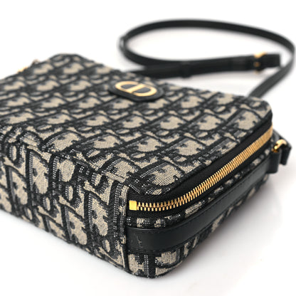 Christian Dior Oblique 30 Montaigne Top Handle Box Bag Blue 9 of 9