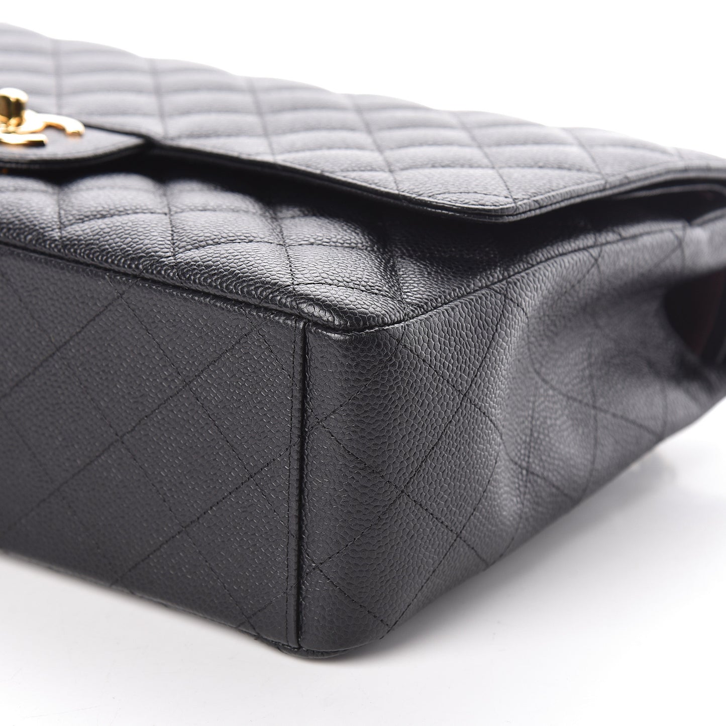 Caviar Quilted Maxi Double Flap Black