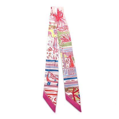 Hermes Silk Rayures D'ete Twilly Rose Bleu Vert 2 of 4