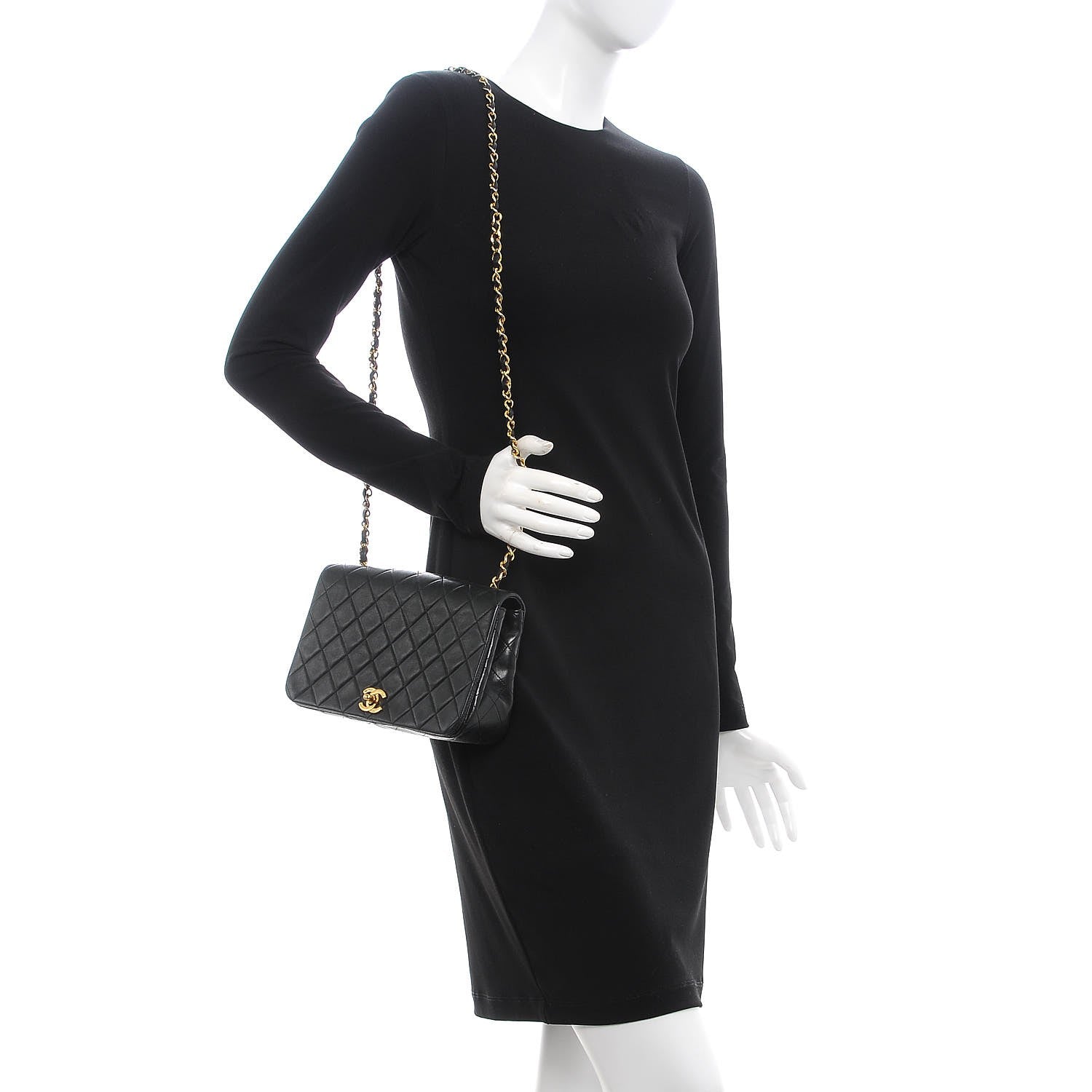 Chanel Lambskin Quilted Small Single Flap Black 2 of 8