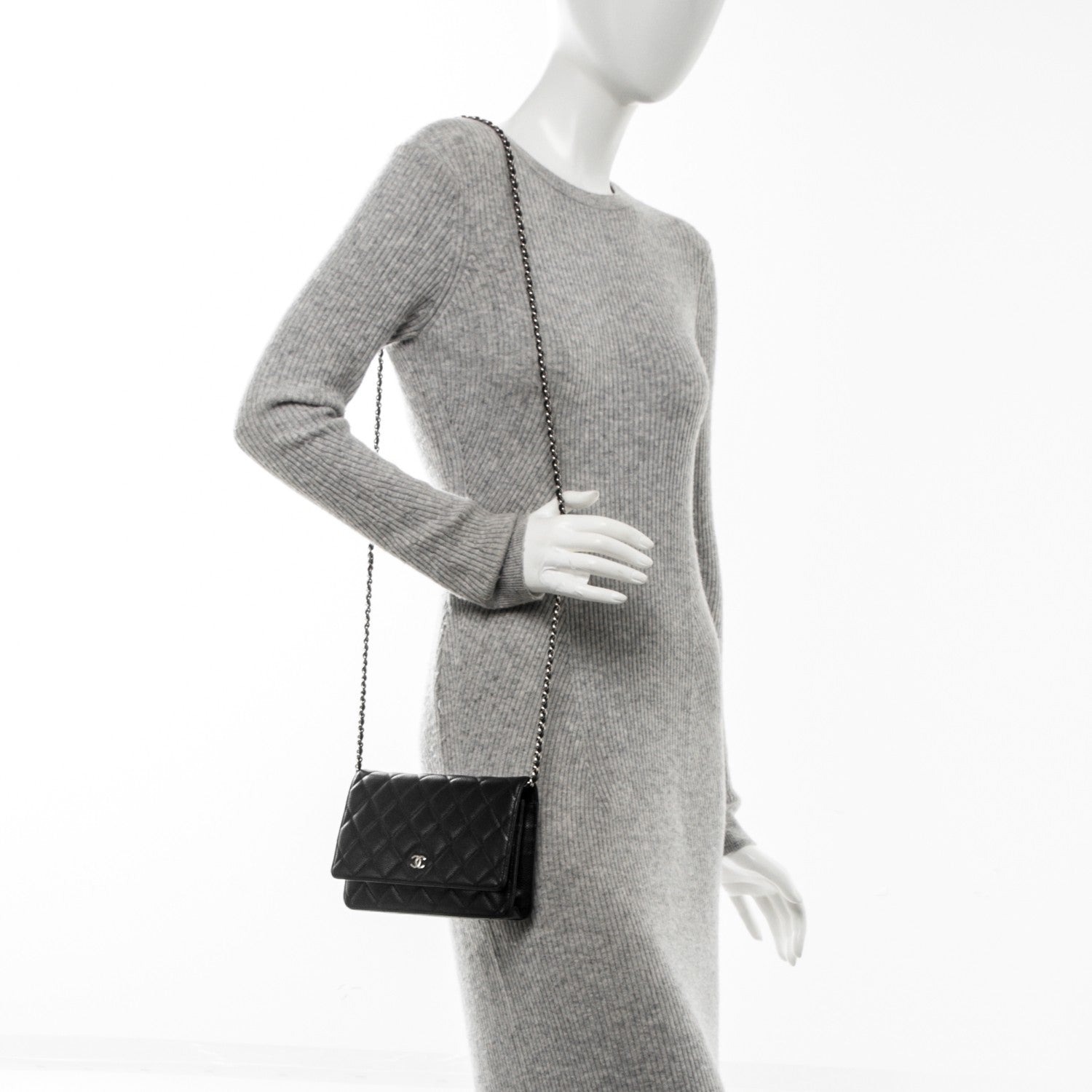 Chanel Caviar Quilted Wallet On Chain WOC Black 2 of 8