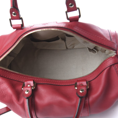 Gucci Calfskin Microguccissima Trim Medium Boston Raspberry Red 6 of 12