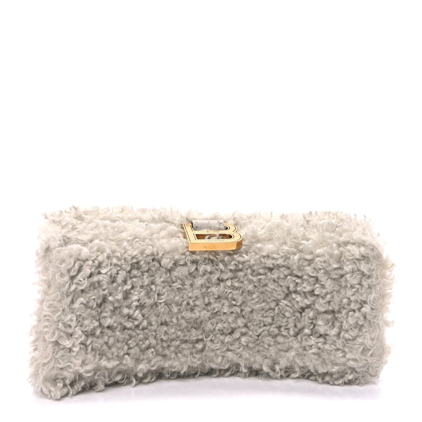Faux Fur Fluffy Hourglass XS Top Handle Bag Natural