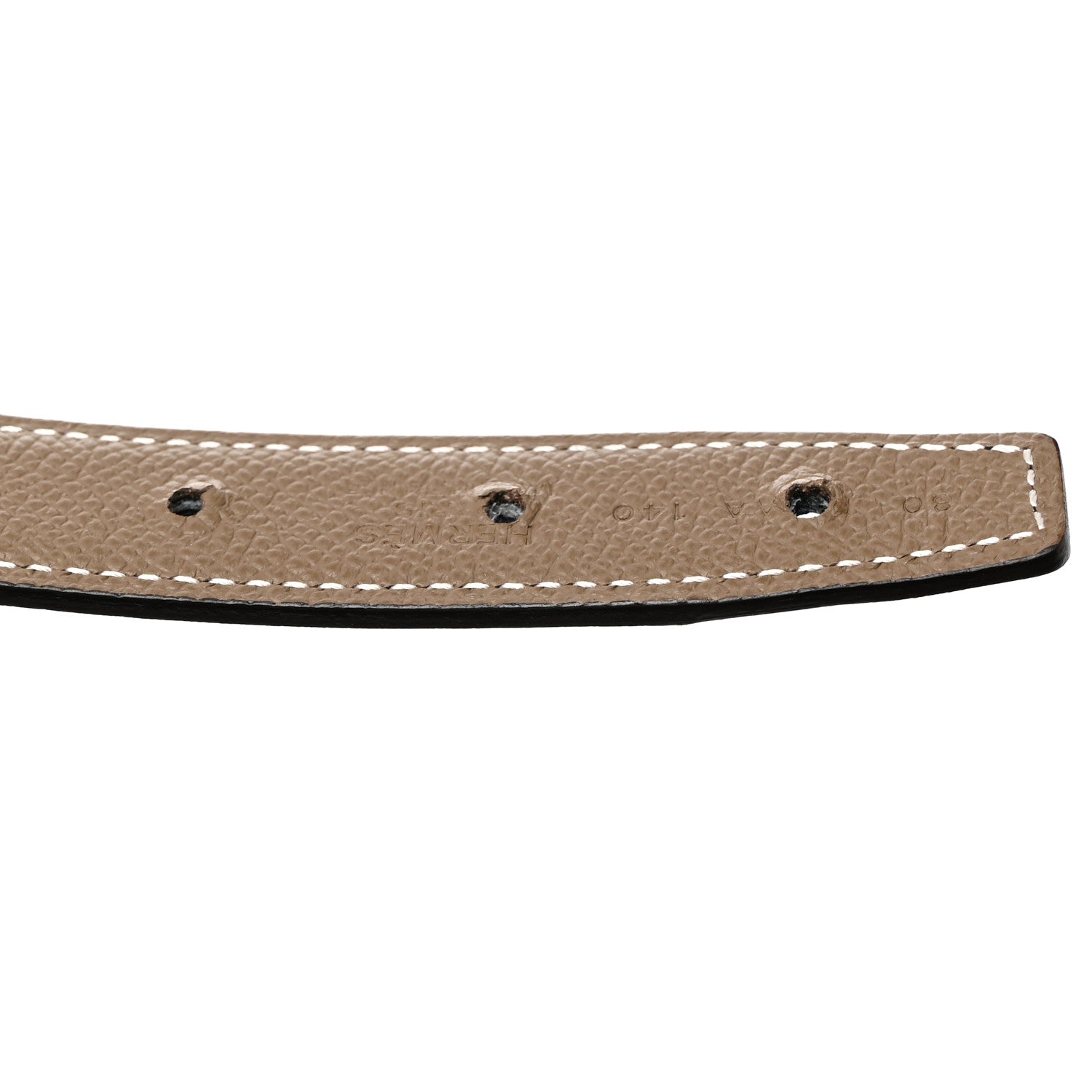 Hermes Swift Epsom 24mm H Cursives Belt 80 32 Black Etoupe 4 of 8