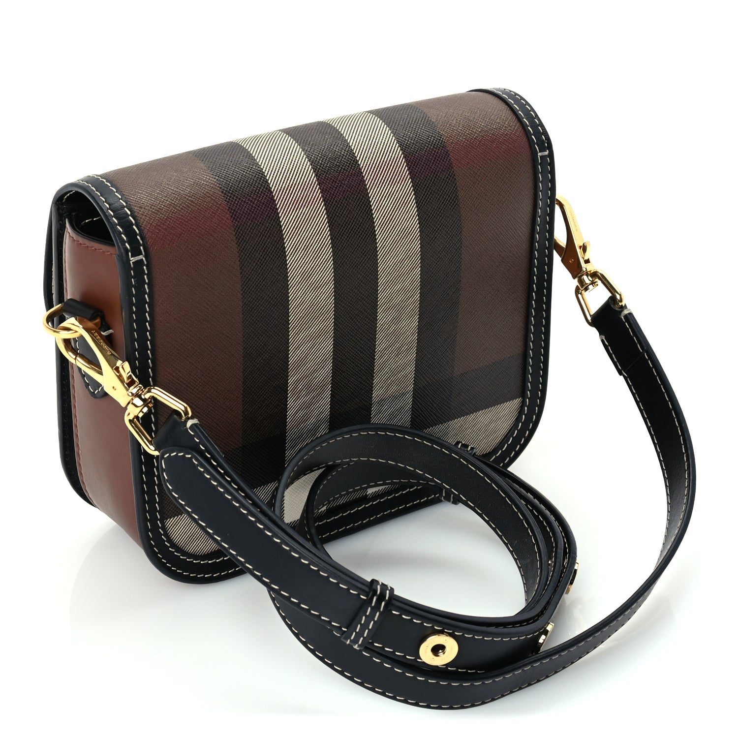 Burberry Calfskin Check Small Elizabeth Bag Brown 2 of 8