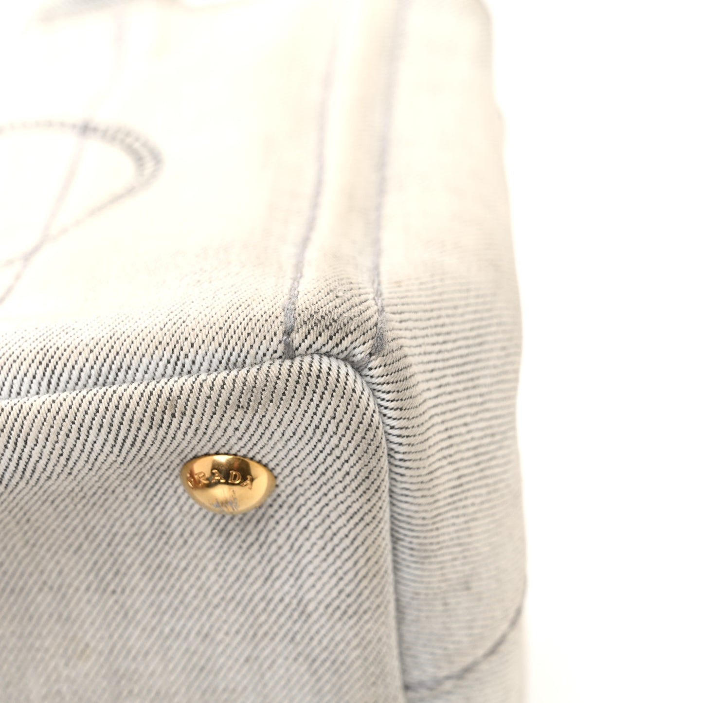 Denim Small Logo Tote Bianco