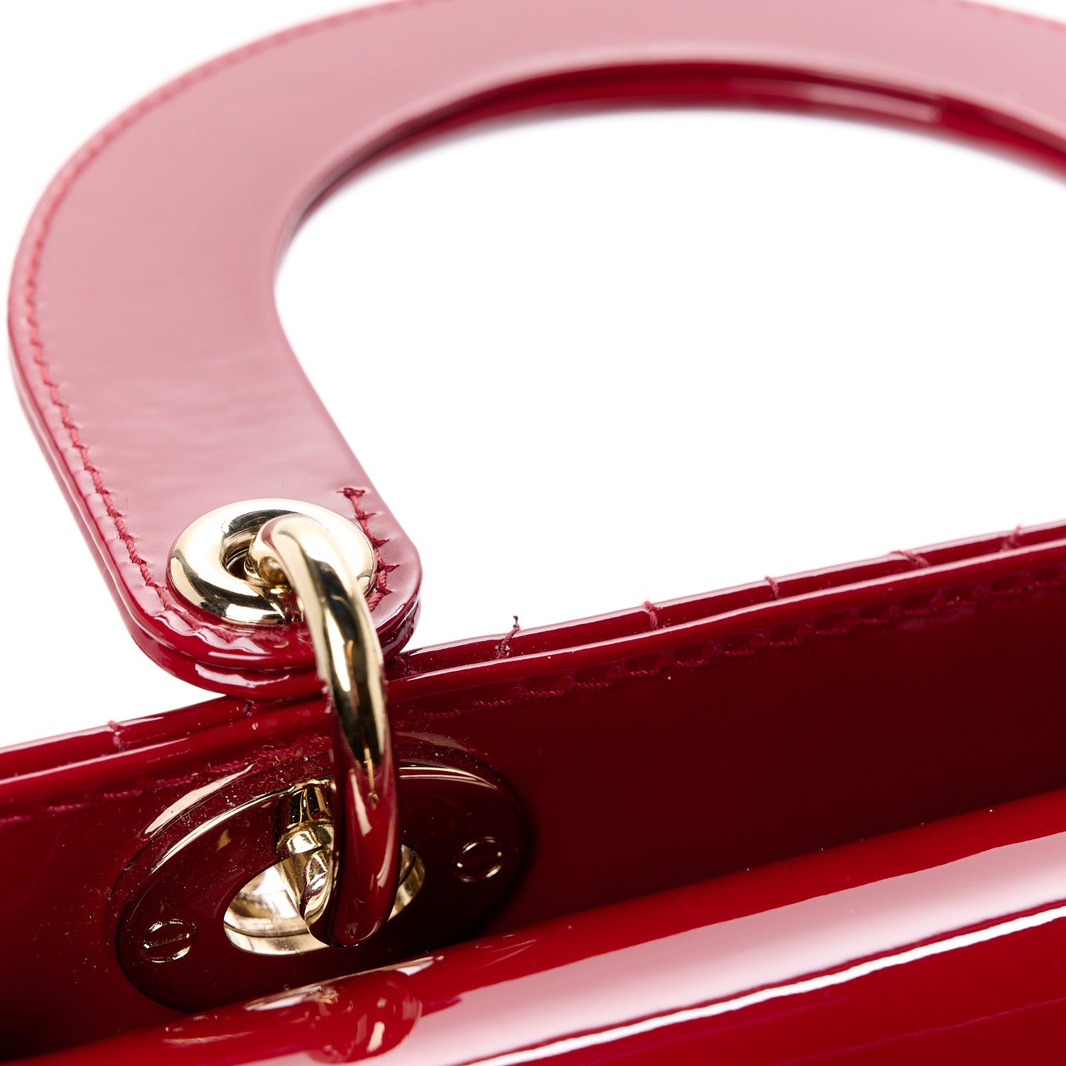 Christian Dior Patent Cannage Small Lady Dior Cherry Red 12 of 14