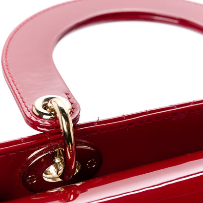 Christian Dior Patent Cannage Small Lady Dior Cherry Red 12 of 14