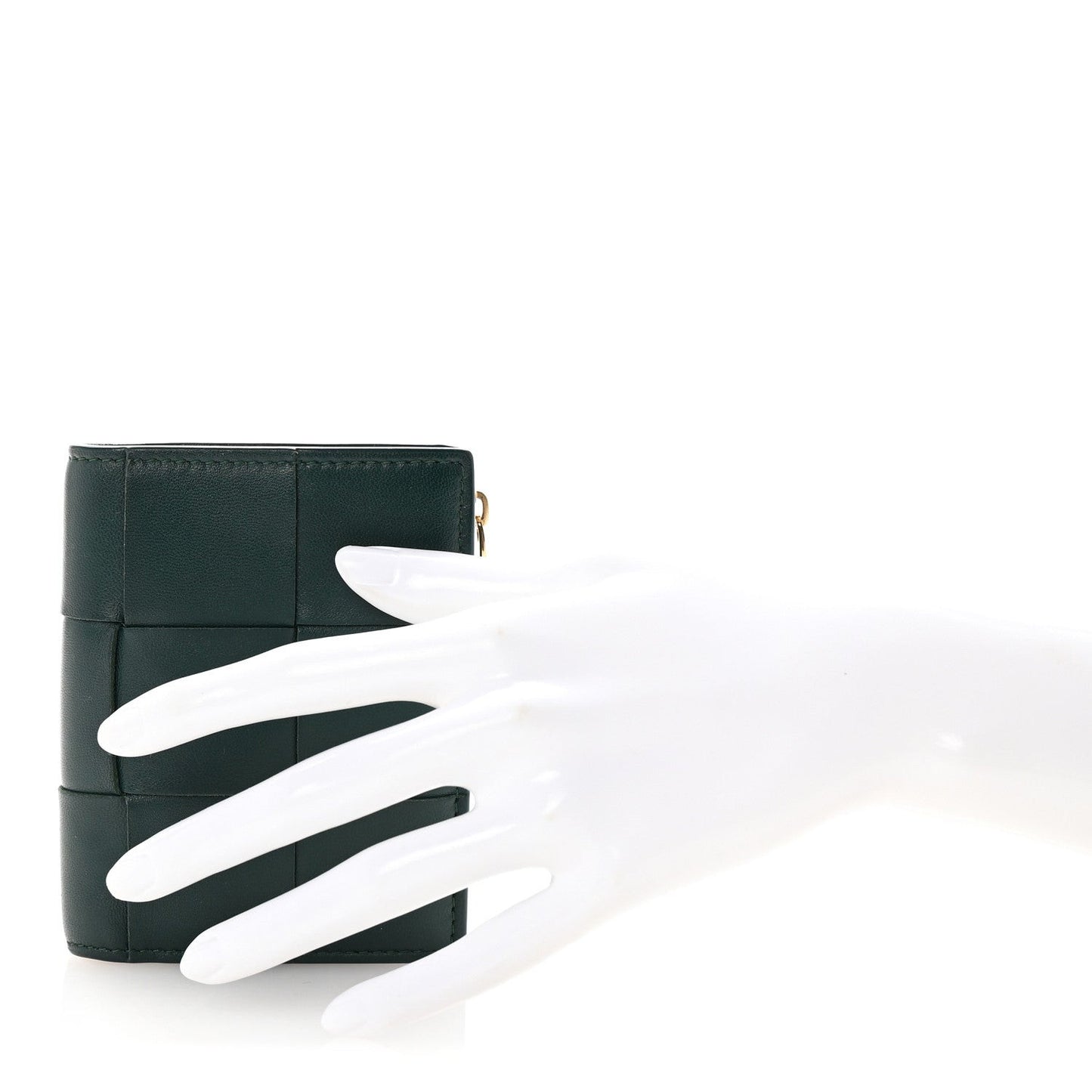 Nappa Maxi Intrecciato Bifold Zip Wallet Raintree