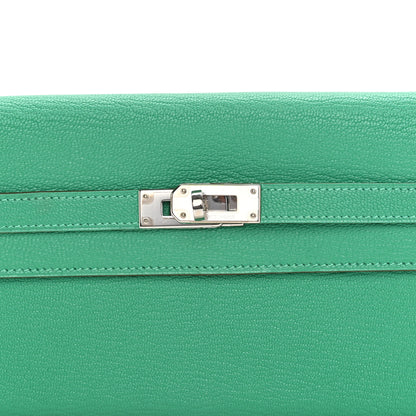 Hermes Chevre Mysore Kelly Longue Wallet Menthe 3 of 8