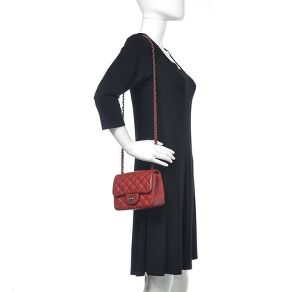 Chanel Lambskin Quilted Mini Square Flap Red 2 of 12