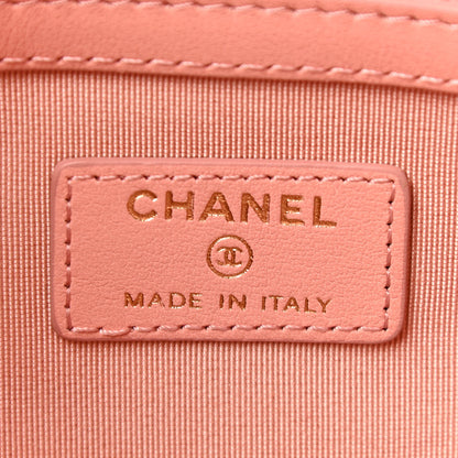 Chanel Caviar Quilted Ombre Medium Cosmetic Case Coral 6 of 9