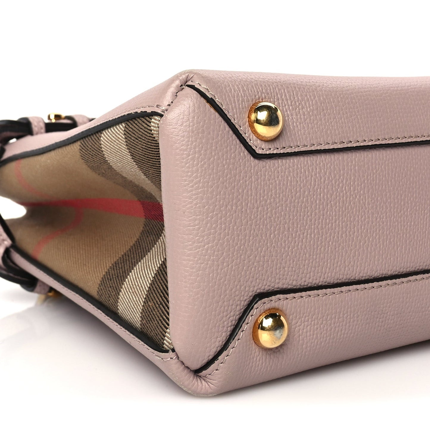 Derby Calfskin House Check Small Banner Tote Pink