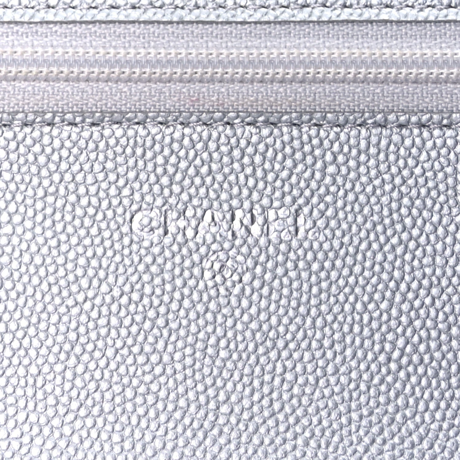 Chanel Metallic Caviar Chevron Quilted Vintage Mademoiselle Wallet On Chain WOC Silver 5 of 8