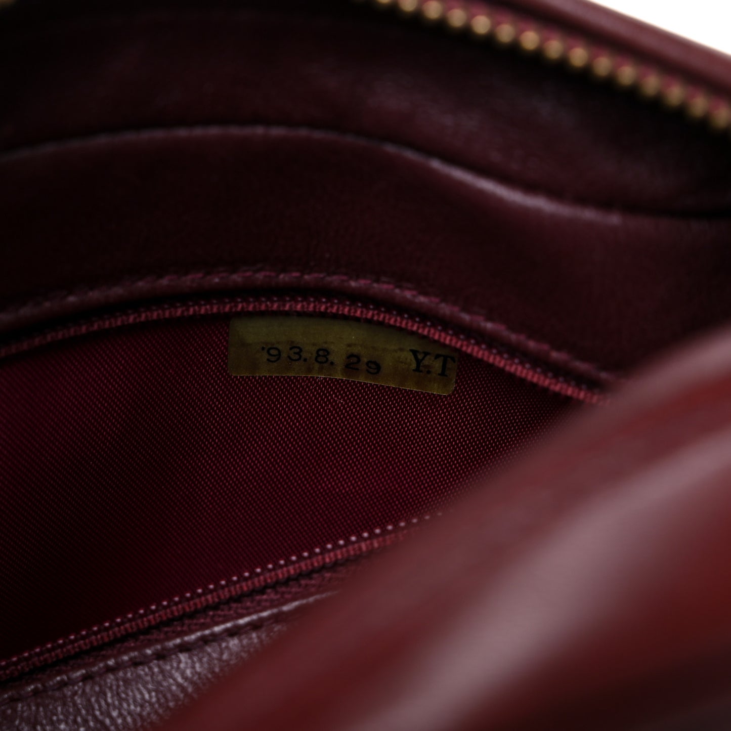 Lambskin Quilted Tassel CC Camera Case Burgundy