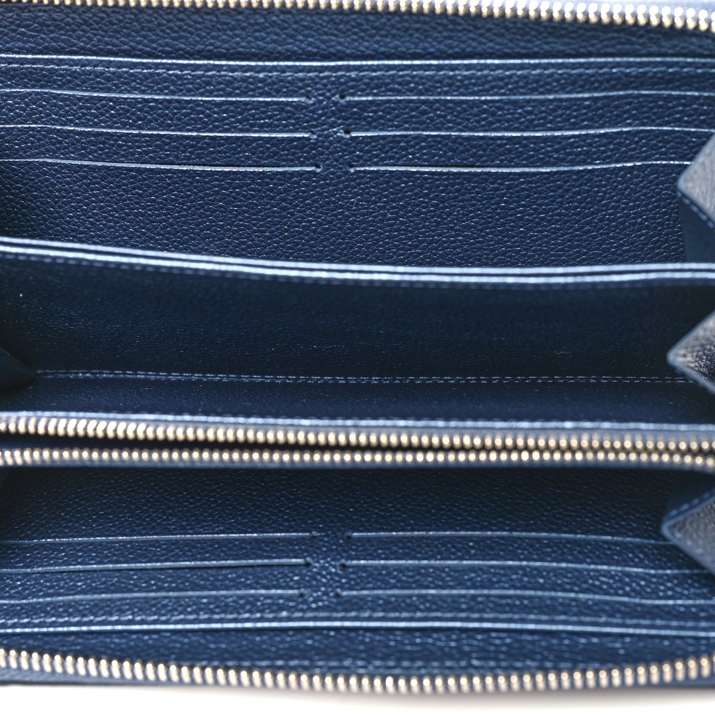 Metallic Empreinte Monogram Zippy Wallet Navy Nacre