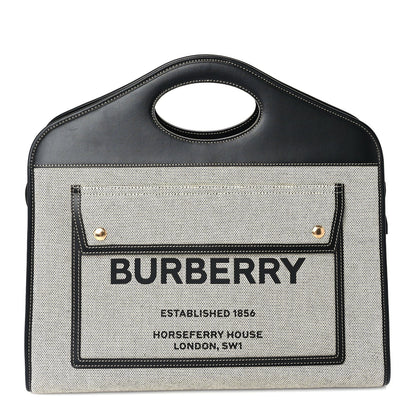 Burberry Canvas Smooth Calfskin Two Tone Small Pocket Bag  Black 1 of 8