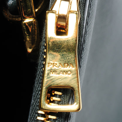 Prada Saffiano Lux Small Double Zip Tote Smeraldo 10 of 13