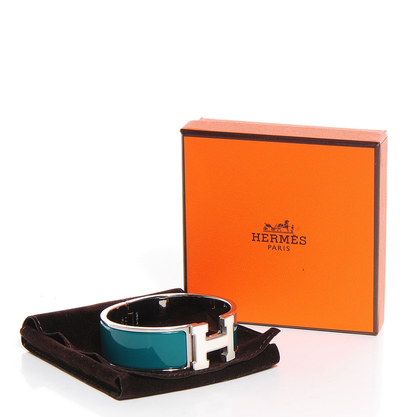 Enamel Wide Clic Clac H Bracelet PM Blanc Veronese