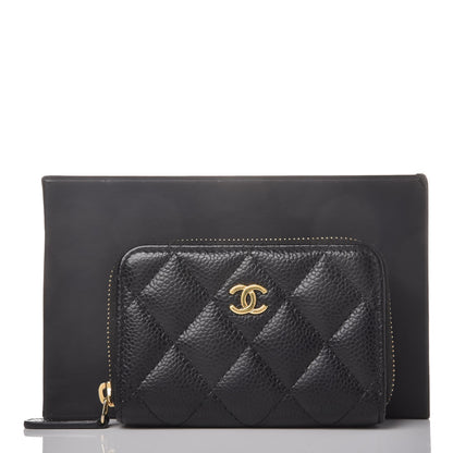 Chanel Caviar Quilted Zip Coin Purse Black 8 of 8