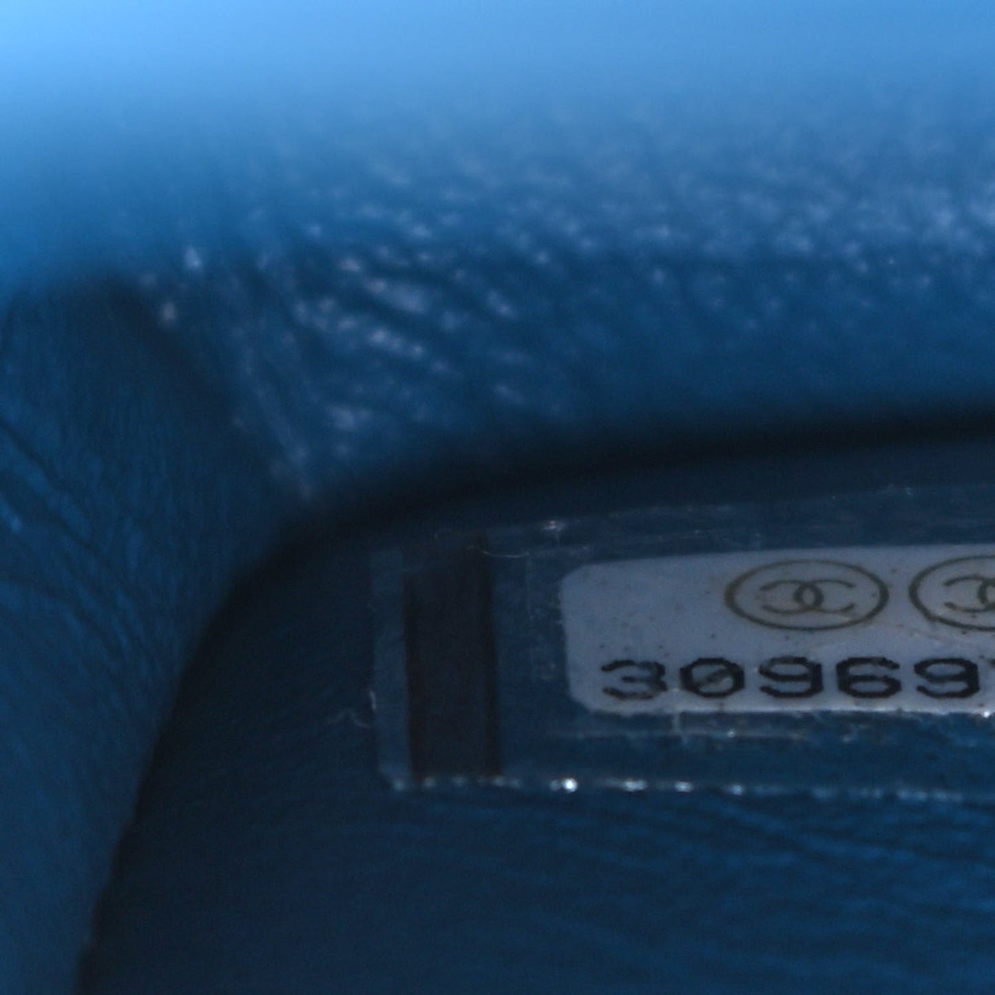 Caviar Quilted Medium Double Flap Blue