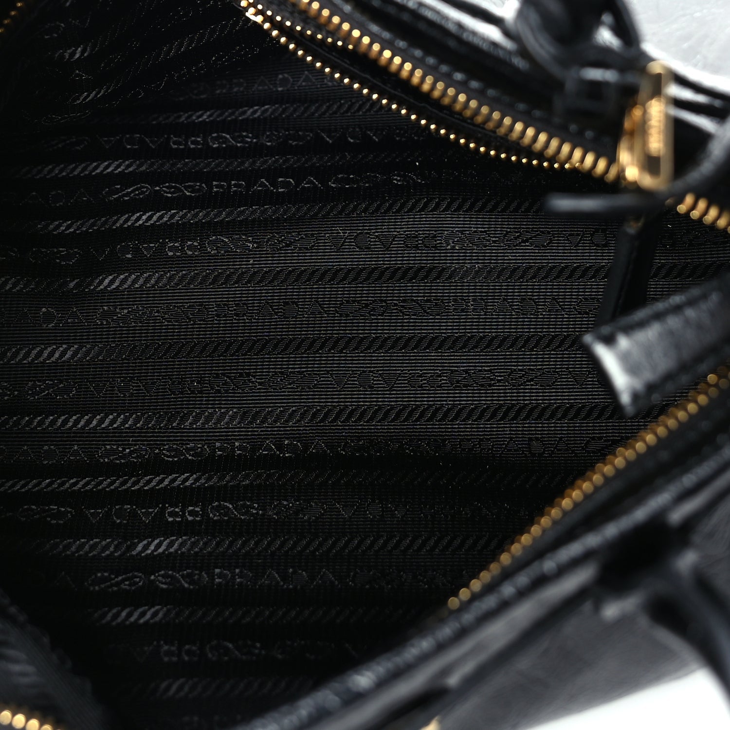 Prada Glossy Calfskin Triangle Medium Bonnie Shoulder Bag Black 4 of 8