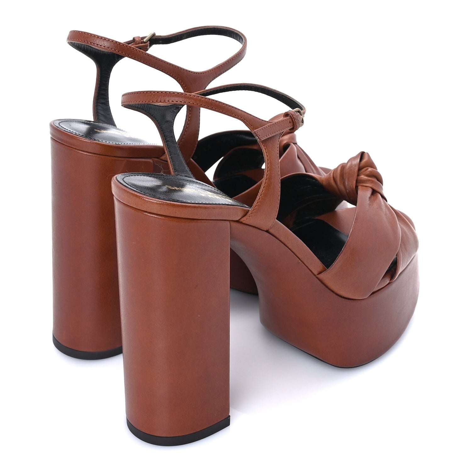 Saint Laurent Vendome Bianca 85 Platform Sandals 39 Cognac 4 of 7