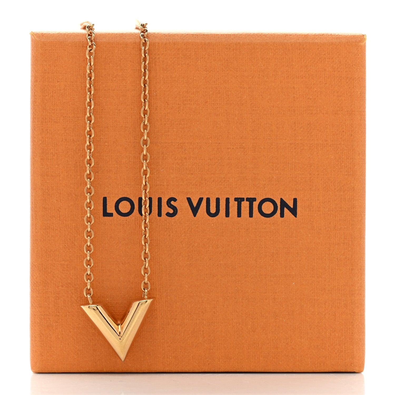 Louis Vuitton Essential V Necklace Gold 8 of 8