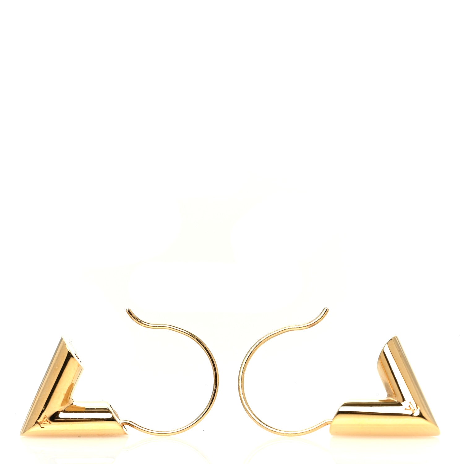 Louis Vuitton Brass Essential V Hoop Earrings Gold 3 of 3