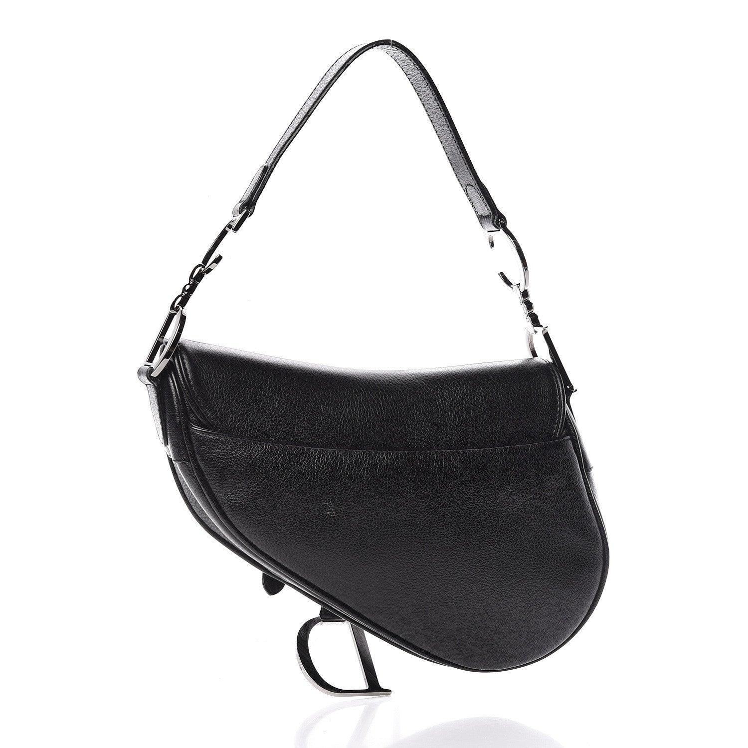 Christian Dior Calfskin Saddle Bag Black 3 of 12
